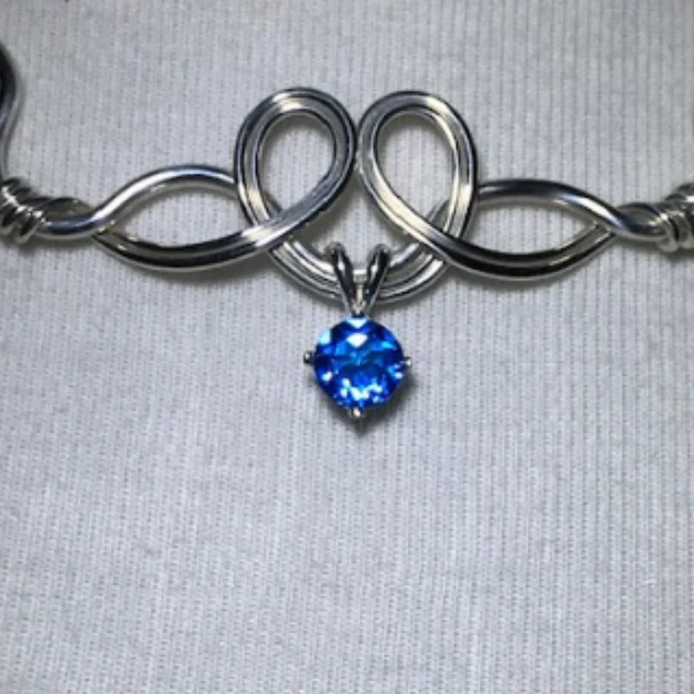 Ice Blue Topaz Sterling Silver Necklace- The Pixie Dust Necklace - Picture 4 of 6